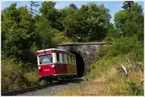 Triebwagen nach Nordhausen  - Dr�ngetal Thumkuhlenkopftunnel am 27.7.2013 