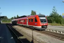 Am 02.08.2013 steht 612 090/590 als RB von Kempten(Allg�u)Hbf nach Wangen(Allg�u) in Hergatz und wartet auf die Weiterfahrt gen Wangen.