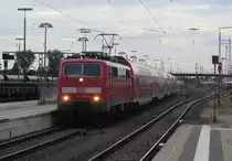 111 183-0 zieht am 18. August 2013 einen RE aus N�rnberg Hbf in den Endbahnhof Bamberg.