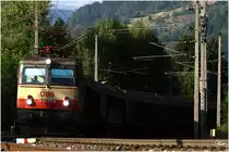 Teleaufnahme von der Schachbrett 1144 117, welche mit DG 55507 (Zur - Ve) in Scheifling einf�hrt. Danke Stefan & Wauki :O) 
22.8.2013