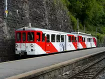 MC / tmr 1000 mm - Extrazug mit Steuerwagen BDt 63 und Triebwagen BDeh 4/4 7 im Bahnhof Salvan am 24.08.2013