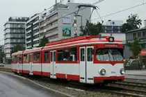 Der Museumswagen 3764 auf der Siegburger Stra�e kurz vor der Haltestelle  Poller Kirchweg  am 24.08.2013.