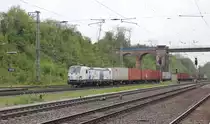 193 922-2 mit Containerzug in Fahrtrichtung Norden. Aufgenommen am 11.05.2013 in Eichenberg.