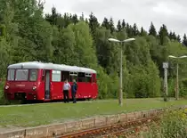 Am 25.08.13 fuhr das Ferkel (171 056-5) wieder von Adorf nach Muldenberg und zur�ck. Hier zusehen in Muldenberg.