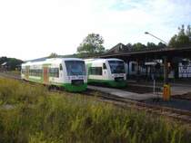 vt 102 und vt 103 der s�d- th�ringen- bahn im bahnhof schmalkalden am 30.09.2006