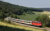 110 441-3 mit dem IC 282 (Z�rich HB-Stuttgart Hbf) bei M�hringen 22.7.13