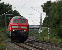 218 465 fuhr am 03.09.13 durch das Vogtland, hier in Syrau/V.