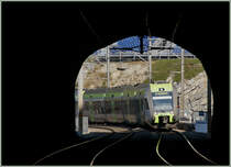 100 Jahre BLS: Und zur Feier des Tages fahren einige  L�tschberger  bis nach Domodsossola.
Schluchitunnel, am 7. Sept. 2013
