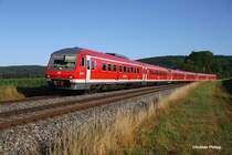 610 012, 610 001 und 610 014 waren am Freitag, 02.08.2013 als RE 3693 bei Oberteich	unterwegs.
