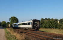 DSB IC 3 5285 ist am 06.09.13 als EC 31 nach Kopenhagen bei Ratekau auf der Vogelfluglinie Richtung Fehmarn unterwegs.