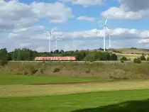 Ein 612er f�hrt hier am 04.09.13 auf der KBS 855 bei Fattigau.