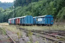Alte Eisenbahnwaggons auf dem ehemaligen BW-Gel�nde in Calw am 7. September 2013.