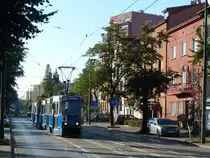 Konstal 105Na auf der Linie 4 - hier bei sch�nster Abendsonne in der Bronowicka unterwegs. 7.9.2013