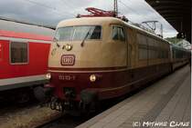 Aufgrund von Bauarbeiten entfiel vom 31. August bist 8. September der IC118/119 auf dem Teilst�ck Ulm-Friedrichshafen-Lindau-Innsbruck-Salzburg, der Ersatz IC, mit deutschem IC-Wagenpark fuhr daher  nur  auf dem restlichen Teil, Ulm-M�nster(Westf.) HBF, zwischen Ulm und Stuttgart �bernahm dabei die 103 113-7 den Zug. 08-09-2013