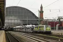 SunRail 140 002-7 mit einem Autozug am 30.08.2013 in Bremen Hbf.