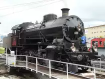 SBB Historic - Dampflok C 5/6 2978 auf der Drehscheibe vor der Rotonde in D�lemont am 08.09.2013