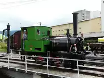 SBB Historic - Dampflok E 2/2 3 Zephir auf der Drehscheibe vor der Rotonde in D�lemont am 08.09.2013
