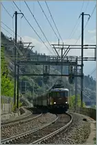 100 Jahre BLS: die Ae 6/8 205 mit ihrem Swiss-Classic-Zug auf der Fahrt von Brig nach Goppenstein.
7. Sept. 2013
