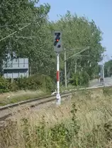 Ausfahrsignal  D ,am 06.September 2013,in Stralsund R�gendamm Richtung R�gen.
