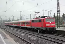 111 114 mit einem N-Wagen Leerpark auf dem rtg BW Deutzerfeld, K�ln Messe/Deutz am 08.09.2013