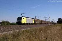 ES 64 F4 - 030 (189 930-1) MRCE Dispolok GmbH f�r TXL - TX Logistik AG mit einem H-Wagen Ganzzug in Vietznitz und fuhr in Richtung Wittenberge weiter. 07.09.2013