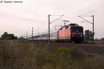 120 127-6 mit dem IC 2071 von Hamburg-Altona nach Dresden Hbf in Vietznitz. Netten Gru� an den Tf! 07.09.2013