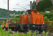 Am Sonntag den 8.9.2013 ist die BBL Nr.13 wieder mit einem Bauzug in Heidelberg Altstadt besch�ftigt. Die letzte Bauarbeiten zur Wiederinbetriebnahme der Kbs 705 wurden am Sonntag noch erledigt. 