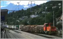 Tm 2/2 115 stellt in Ilanz einen beachtlichen G�terzug zusammen. (02.09.2013)