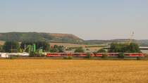 DB 642 730 + 642 702 als RB 34880 von Naumburg (Saale) Ost nach Nebra, am 07.09.2013 in H�he der ehemaligen Zuckerfabrik in Laucha (Unstrut).