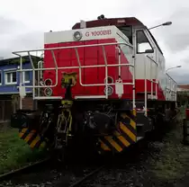 Vossloh G1000 BB alias D2 der Hafenbahn Frankfurt am Main steht am 08.09.13 auf den Gel�nde der Historischen Eisenbahn Frankfurt
