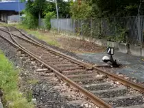 Eine Weiche der Hafenbahn Frankfurt in Osthafen am 08.09.13