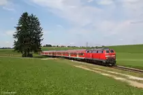 218 460 mit RB 57346 am 17.08.2013 bei Seeg.