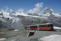 Bhe 4/6 3083 und Bhe 4/6 3081 bezwingen am 27.07.2013 die letzten Meter hinauf zum Gornergrat.