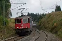 421 393 SBB Cargo mit Kesselwagenzug am 13.09.2013 bei Steinbach am Wald gen Saalfeld. 