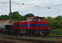 DH 720 von Rheincargo/alias 92 80 1271 013-5 mit Wirbelschichtkohlewagen am Hacken in Grevenbroich. 13.9.2013