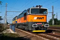 Zwei Loks der Baureihe 753 erreichen in K�rze den G�terbahnof in Breclav. Die Aufnahme entstand am 06.09.2013.