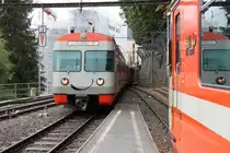 Einfahrt eines Zuges aus Ponte Tresa in den FLP Bahnhof in Lugano.10.09.13