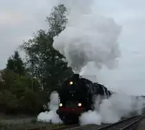 Am 15.09.13 war die 95 027 wieder in ihrer alten Heimat. Hier die zusehen die wundersch�ne Ausfahrt am Abend in Eisfeld.