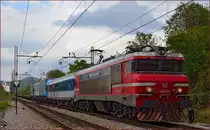 S� 363-013 zieht LkW-Zug durch Maribor-Tabor Richtung Tezno Verschiebebahnhof. /10.9.2013