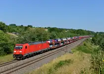 185 355 mit einem Autozug am 16.07.2013 bei Laaber.