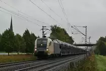 ES 64 U2-020 (182 520) mit einen Autozug am 18.09.13 in Th�ngersheim.