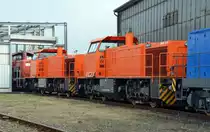 Schon mit MRCE-Aufklebern versehen standen am 21.09.13 zwei ehemalige RBH-G 1206 in Stendal abgestellt. Bei den am Tag der offenen T�r fotografierten Loks handelt es  sich dabei um 275 867 (ex RBH 833) und 275 868(ex RBH 834). 