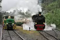 Brohltalbahn G�terdampf mit HSB 99 6101 am 31.08.2012  --  hier: Bahnhof Brohl-L�tzing  --  Weitere Fotos siehe auch in meinem http://www.Schmalspuralbum.de/ unter  Rheinland-Pfalz > Brohltalbahn > BTE Dampfbetriebstage - September 2012 , bzw. http://www.schmalspuralbum.de/thumbnails.php?album=426