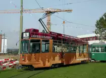 Neu macht der Be 4/4 480 Werbung f�r das Christmas-Tattoo. Hier steht der Wagen in der Schlaufe der Linie 14 bei Pratteln. Die Aufnahme stammt vom 26.09.2013.
