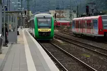 648 151-8 von Vectus f�hrt hier gerade in den Koblenzer Hbf auf Gleis 102 ein, das neue Fahrziel steht schon auf der Anzeigetalfel....Samstag den 21.9.2013