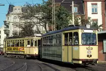 Flensburg St�dtische Strassenbahn: Sonderfahrt mit dem Beiwagen 103 + dem Triebwagen 35 Betriebshof / Apenrader Strasse am 8. Oktober 1972. 