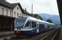Die neuen Triebwagen sind da. Am 18.5.2004 fuhr 840002 um 17.38 Uhr von
Vrutky nach Banska Bystrica.