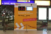 Der Countdown l�uft! Tunnelstart am 15.12.2013. Mit dieser Uhr werden die Kunden in Leipzig Hbf informiert wann der City Tunnel er�ffnet wird.27.09.2013
