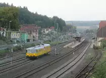 Ein Gleismesszug der Baureihe 725/726 durchf�hrt am 24. September 2013 den Bahnhof Kronach in Richtung Lichtenfels.