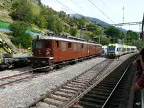 BLS - Ae 8/8  273 und Triebzug RABe 535 .. in Ausserberg am  07.09.2013